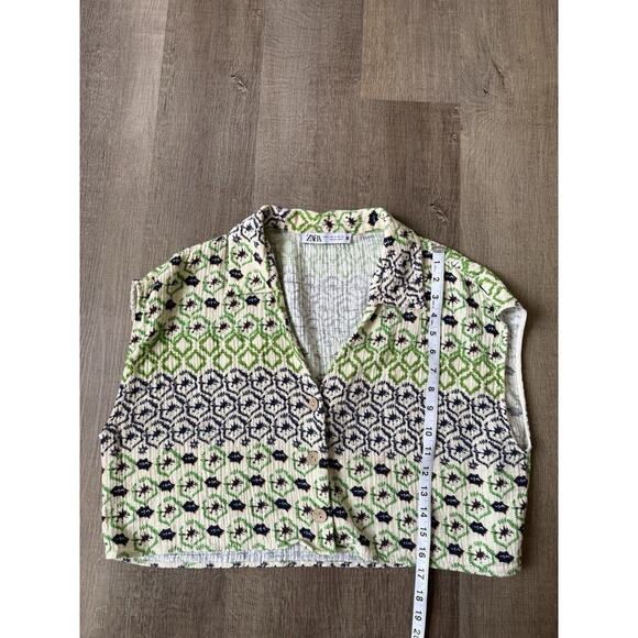 Zara Cropped Tank Top Woman’s Beach Vacation Linen Blend Size Extra Large - Picture 5 of 7